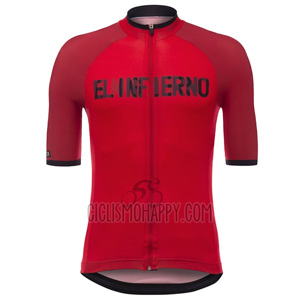 Angliru Vuelta Espana Cycling Jersey Bib Short 2017 Men Short Sleeve Red